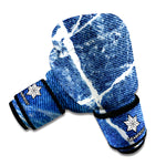 Marble Denim Jeans Pattern Print Boxing Gloves
