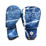 Marble Denim Jeans Pattern Print Boxing Gloves