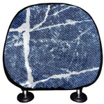 Marble Denim Jeans Pattern Print Car Headrest Covers