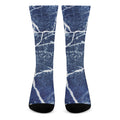 Marble Denim Jeans Pattern Print Crew Socks