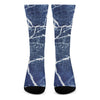 Marble Denim Jeans Pattern Print Crew Socks