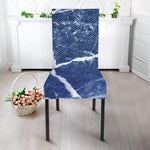 Marble Denim Jeans Pattern Print Dining Chair Slipcover