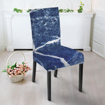 Marble Denim Jeans Pattern Print Dining Chair Slipcover