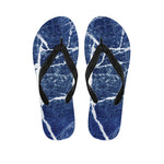 Marble Denim Jeans Pattern Print Flip Flops