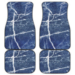 Marble Denim Jeans Pattern Print Front and Back Car Floor Mats