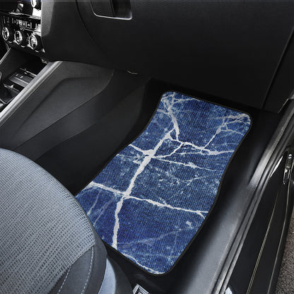 Marble Denim Jeans Pattern Print Front and Back Car Floor Mats