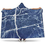Marble Denim Jeans Pattern Print Hooded Blanket