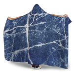Marble Denim Jeans Pattern Print Hooded Blanket
