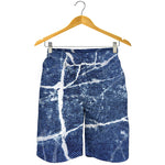 Marble Denim Jeans Pattern Print Men's Shorts