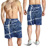 Marble Denim Jeans Pattern Print Men's Shorts