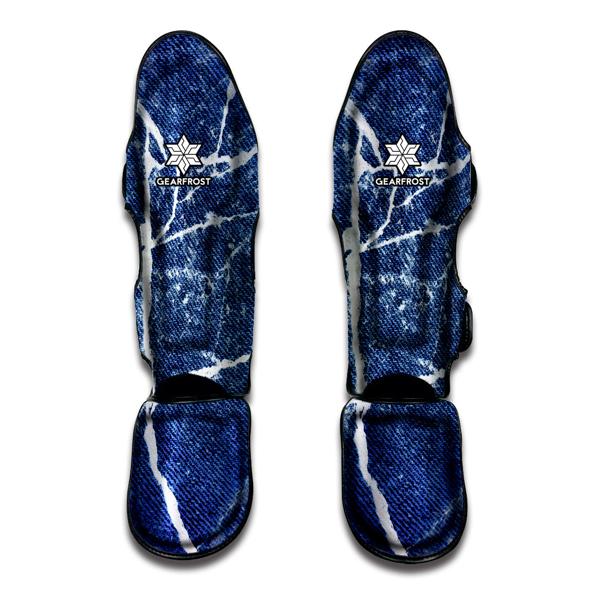 Marble Denim Jeans Pattern Print Muay Thai Shin Guard