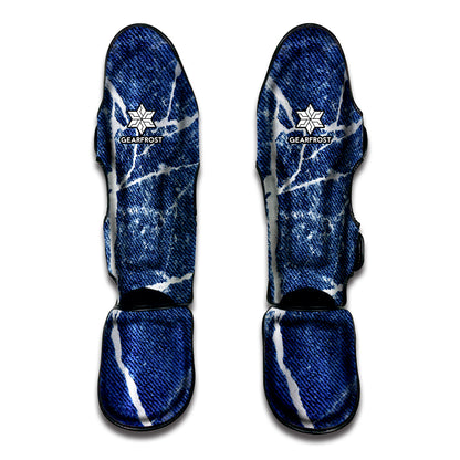 Marble Denim Jeans Pattern Print Muay Thai Shin Guard