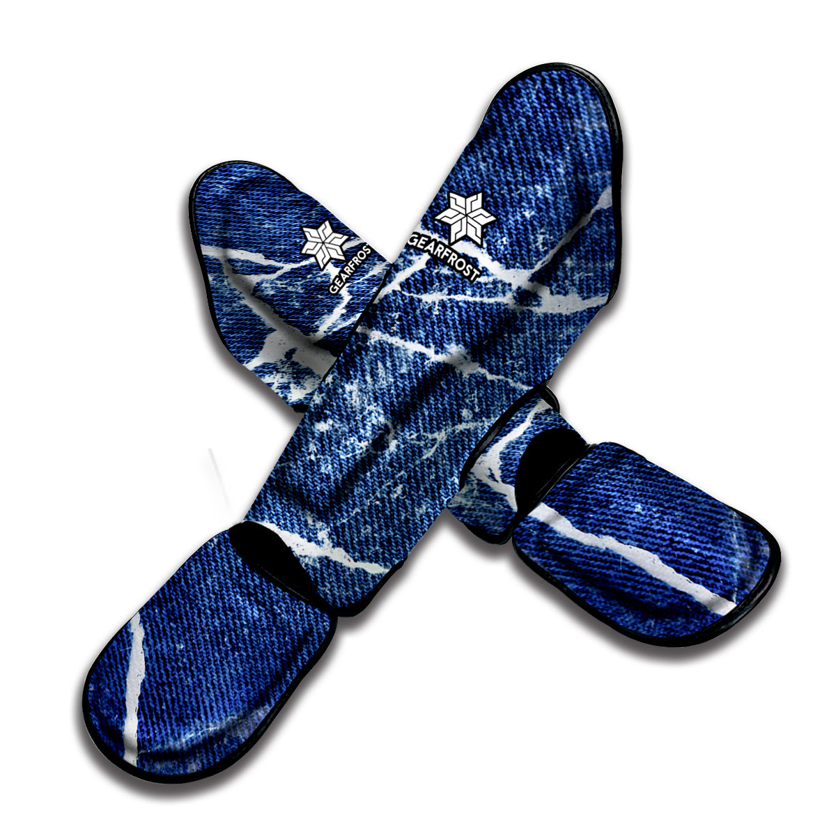 Marble Denim Jeans Pattern Print Muay Thai Shin Guard