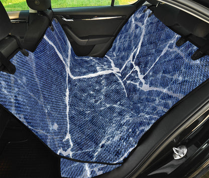 Marble Denim Jeans Pattern Print Pet Car Back Seat Cover