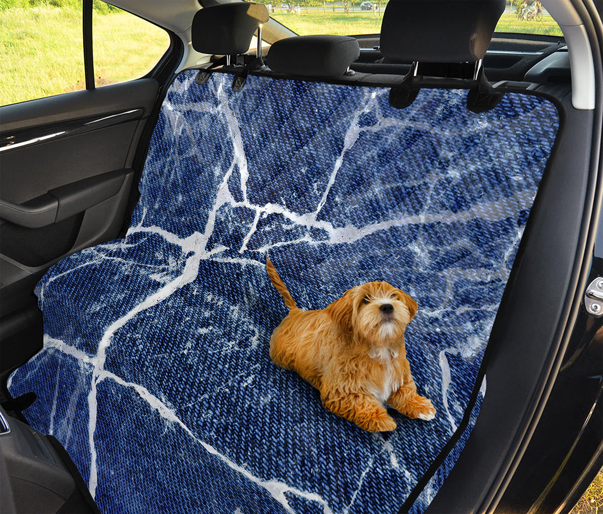 Marble Denim Jeans Pattern Print Pet Car Back Seat Cover