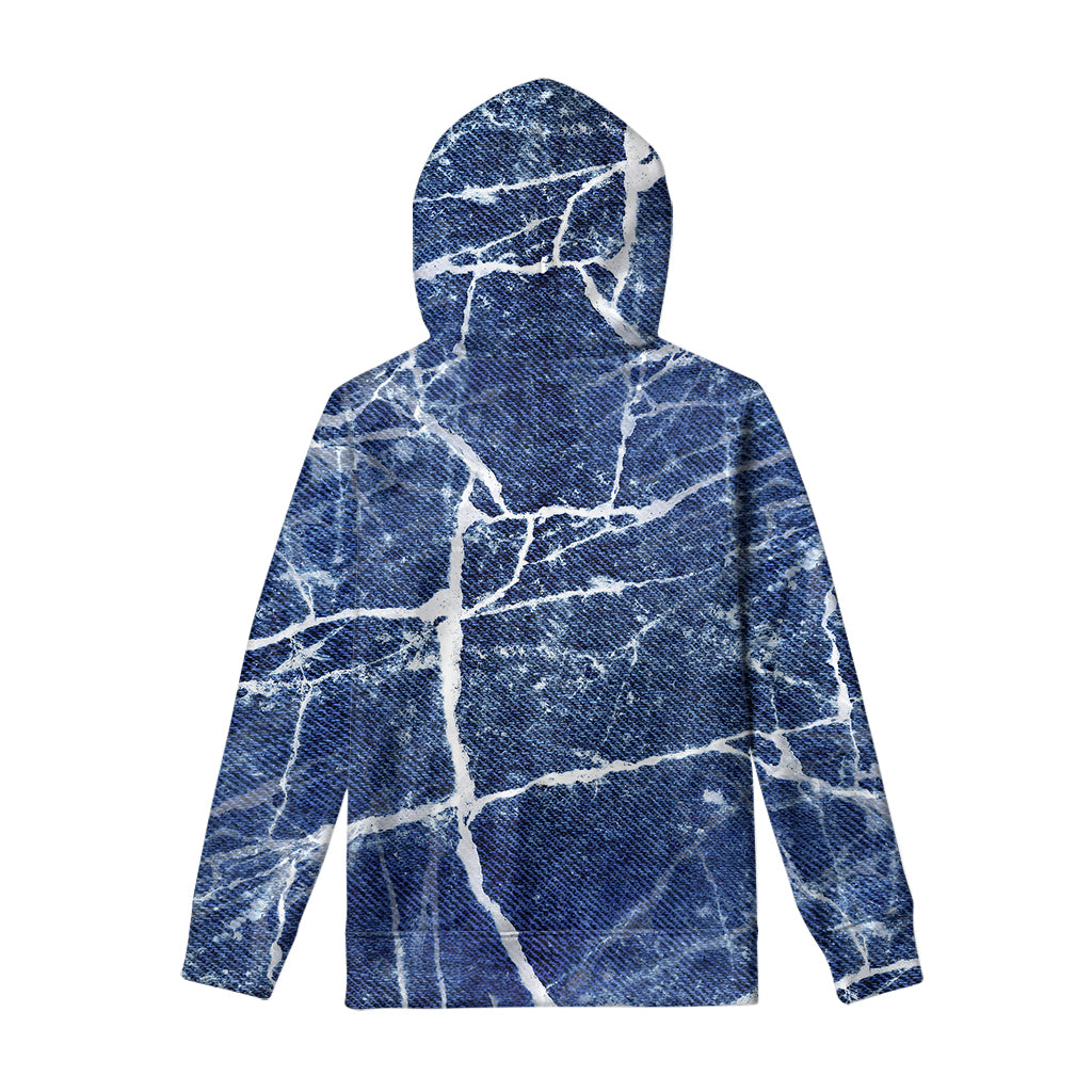 Marble Denim Jeans Pattern Print Pullover Hoodie