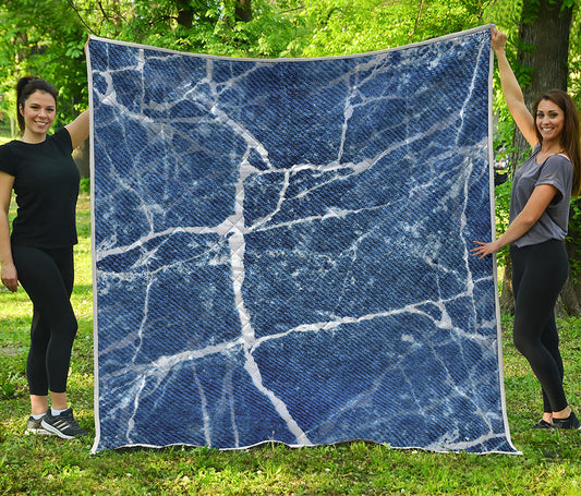 Marble Denim Jeans Pattern Print Quilt