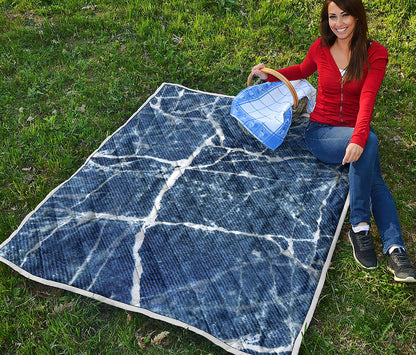 Marble Denim Jeans Pattern Print Quilt