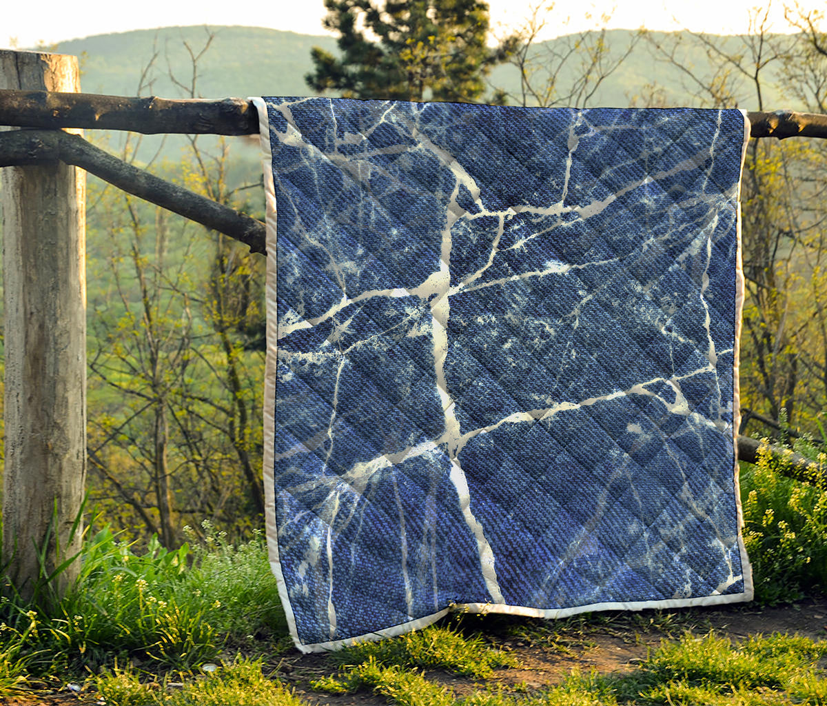 Marble Denim Jeans Pattern Print Quilt