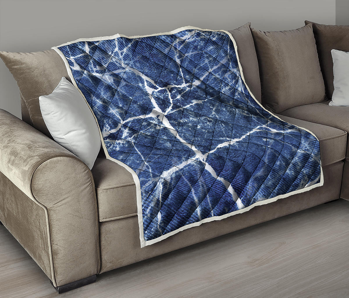Marble Denim Jeans Pattern Print Quilt