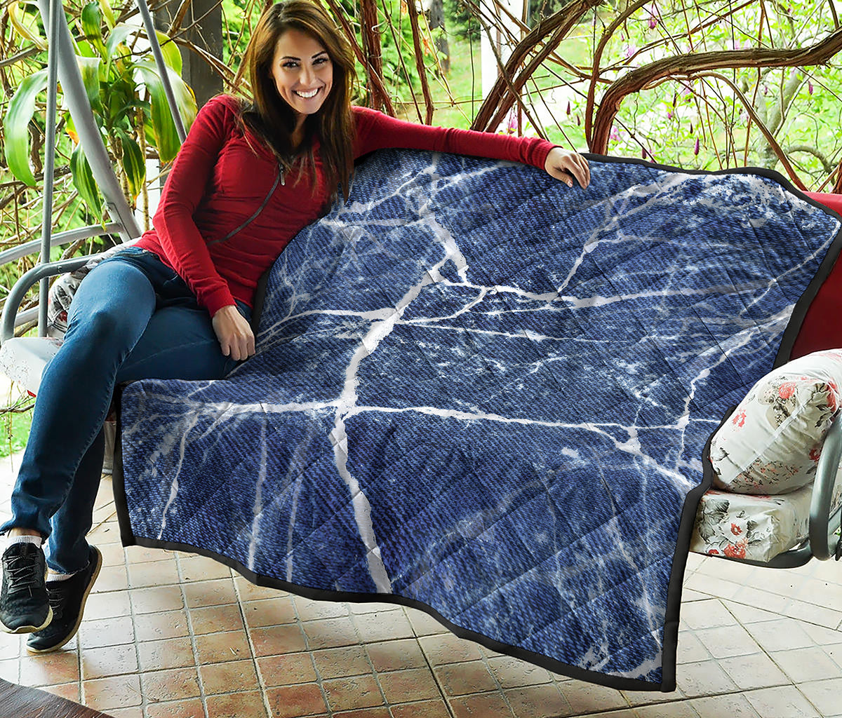 Marble Denim Jeans Pattern Print Quilt