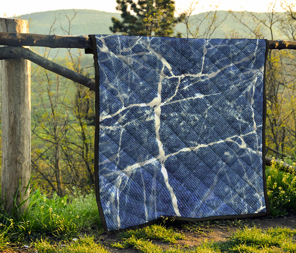 Marble Denim Jeans Pattern Print Quilt