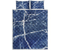 Marble Denim Jeans Pattern Print Quilt Bed Set