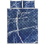 Marble Denim Jeans Pattern Print Quilt Bed Set