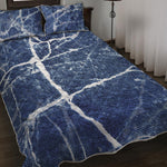 Marble Denim Jeans Pattern Print Quilt Bed Set
