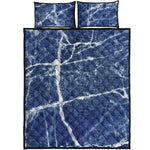 Marble Denim Jeans Pattern Print Quilt Bed Set
