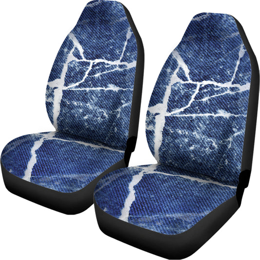 Marble Denim Jeans Pattern Print Universal Fit Car Seat Covers