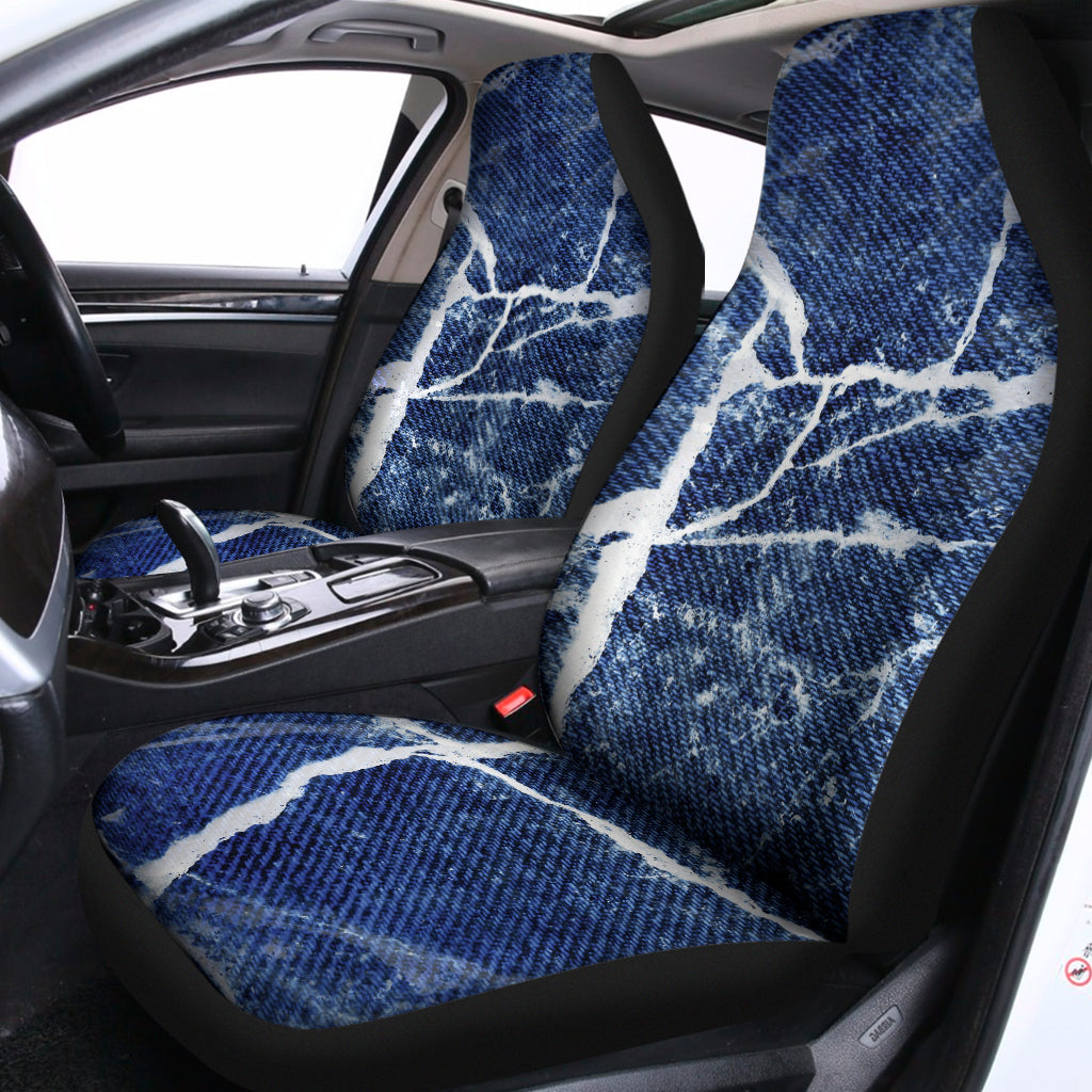 Marble Denim Jeans Pattern Print Universal Fit Car Seat Covers
