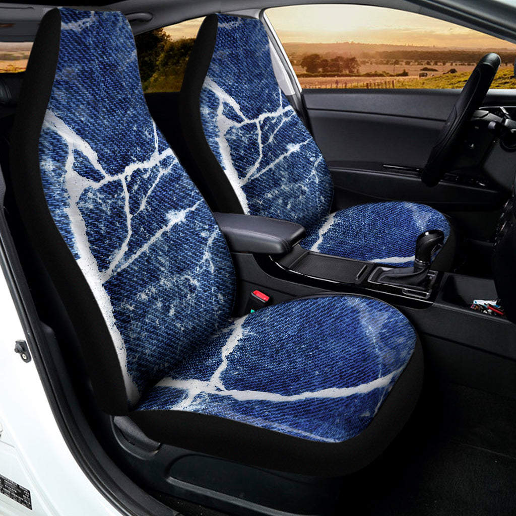 Marble Denim Jeans Pattern Print Universal Fit Car Seat Covers