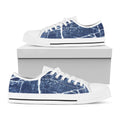Marble Denim Jeans Pattern Print White Low Top Sneakers