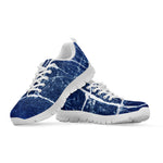 Marble Denim Jeans Pattern Print White Sneakers