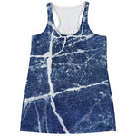 Marble Denim Jeans Pattern Print Women's Racerback Tank Top