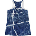 Marble Denim Jeans Pattern Print Women's Racerback Tank Top