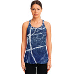 Marble Denim Jeans Pattern Print Women's Racerback Tank Top
