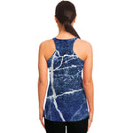 Marble Denim Jeans Pattern Print Women's Racerback Tank Top