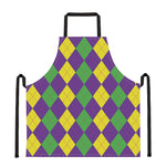 Mardi Gras Argyle Pattern Print Apron