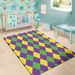 Mardi Gras Argyle Pattern Print Area Rug