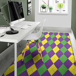 Mardi Gras Argyle Pattern Print Area Rug