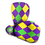 Mardi Gras Argyle Pattern Print Boxing Gloves