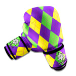 Mardi Gras Argyle Pattern Print Boxing Gloves