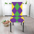 Mardi Gras Argyle Pattern Print Dining Chair Slipcover