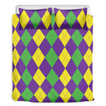 Mardi Gras Argyle Pattern Print Duvet Cover Bedding Set
