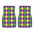 Mardi Gras Argyle Pattern Print Front Car Floor Mats