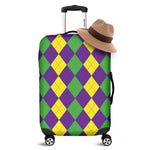 Mardi Gras Argyle Pattern Print Luggage Cover