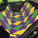 Mardi Gras Argyle Pattern Print Pet Car Back Seat Cover