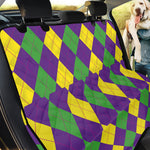 Mardi Gras Argyle Pattern Print Pet Car Back Seat Cover